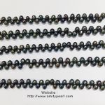3324 top-drilled rice pearl strand 5mm peacock color
